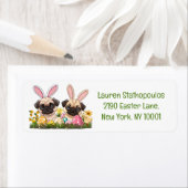 イースターパグドッグズバニー耳 ラベル (インサイチュ)