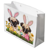イースターパグドッグズバニー耳 ラージペーパーバッグ (裏面アングル)