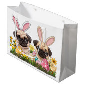 イースターパグドッグズバニー耳 ラージペーパーバッグ (正面アングル)