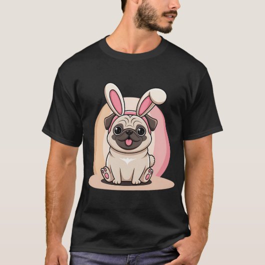 イースターパグバニー Tシャツ (正面)