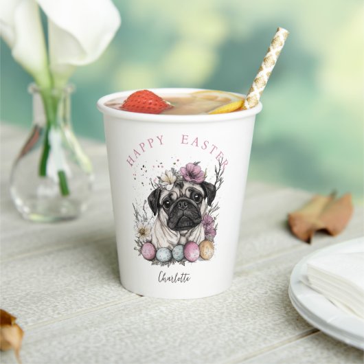 イースターパグ水彩フローラ 紙コップ (インサイチュ)