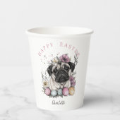 イースターパグ水彩フローラ 紙コップ (正面)