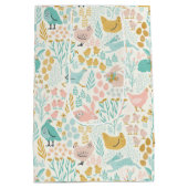 イースターパステルの色のシンボルのシームレスなパターン ミディアムペーパーバッグ (裏面)