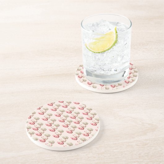 イースターパステルピンクベージュエッグサンドストーンコースター コースター (側面)