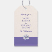 イースターパステルピーチフローラカスタマイズ可能なギフトラベル ギフトタグ (裏面)