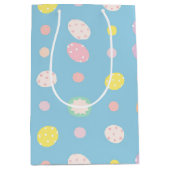 イースターパステルライトブルーのミニマリスト ミディアムペーパーバッグ (正面)