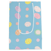 イースターパステルライトブルーのミニマリスト ミディアムペーパーバッグ (裏面)