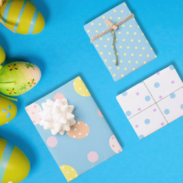 イースターパステルライトブルー3のミニマリストセット ラッピングペーパーシート