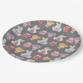 イースターパターンソニックシルバー紙プレート ペーパープレート (アングル)