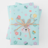 イースターパターンバニーエッグ、イースターホリデーギフト ラッピングペーパーシート (インサイチュ)