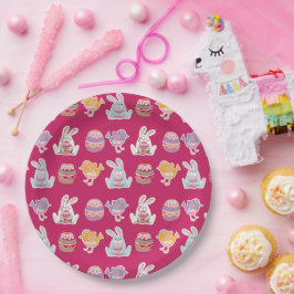 イースターパターンバラレッド紙プレート ペーパープレート