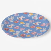 イースターパターンブルーグレー紙プレート ペーパープレート (アングル)