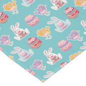 イースターパターンムーンストーンブルーテーブルランナー ショートテーブルランナー (コーナー)