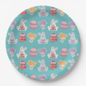 イースターパターンムーンストーンブルー紙プレート ペーパープレート (正面)