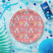 イースターパターンライトコーラル紙プレート ペーパープレート (パーティー)