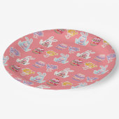 イースターパターンライトコーラル紙プレート ペーパープレート (アングル)