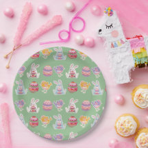 イースターパターンローレルグリーン紙プレート