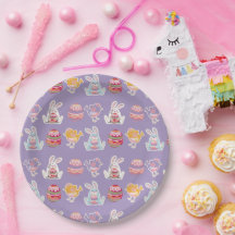 イースターパターン光沢ブドウ紙プレート