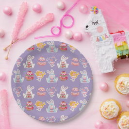 イースターパターン光沢ブドウ紙プレート ペーパープレート