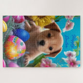 イースターパピーの花と卵の休日 ジグソーパズル (横)