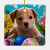 イースターパピーの花と卵の休日 セラミックオーナメント (裏面)