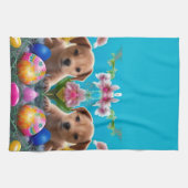 イースターパピーの花と卵 キッチンタオル (横)
