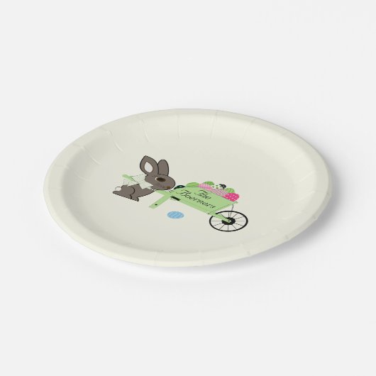 イースターパーソナライズされたウサギ卵紙プレート ペーパープレート (アングル)