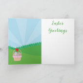 イースターパーソナライズされたエグカラフル狩りバニーチック シーズンカード (内部)