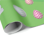 イースターパーソナライズされたエグカラフル狩りバニーチック ラッピングペーパー (ロールコーナー)