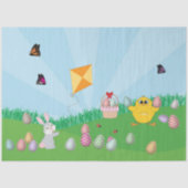 イースターパーソナライズされたエグカラフル狩りバニーチック 薄葉紙 (正面)