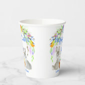 イースターパーソナライズされたエッグ、ブンニー、春の花 紙コップ (左)