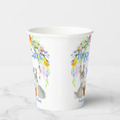 イースターパーソナライズされたエッグ、ブンニー、春の花 紙コップ (右)