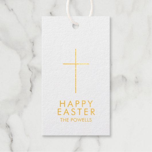 イースターパーソナライズされたクロス ギフトタグ (正面)