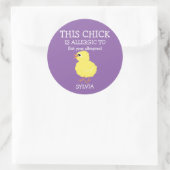 イースターパーソナライズされたシックアレルギー警告(紫) ラウンドシール (バッグ)