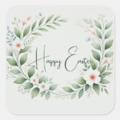 イースターパーソナライズされたスクエアステッカー | カスタムテキスト スクエアシール (正面)