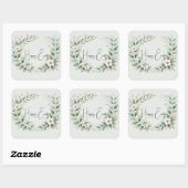 イースターパーソナライズされたスクエアステッカー | カスタムテキスト スクエアシール (シート)