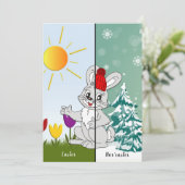 イースターパーソナライズされたノイースターのカード 招待状 (スタンド正面)