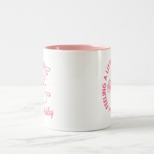 イースターパーソナライズされたバおもしろいニーの名前のシャツ ツートーンマグカップ (中央)