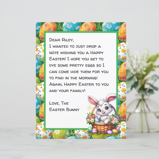 イースターパーソナライズされたバニーからの子どもの手紙 (スタンド正面)