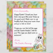 イースターパーソナライズされたバニーからの手紙 (正面/裏面)