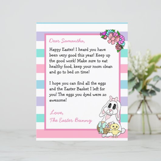 イースターパーソナライズされたバニーからの手紙 (スタンド正面)