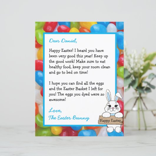 イースターパーソナライズされたバニーからの手紙 (スタンド正面)