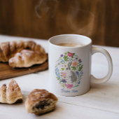 イースターパーソナライズされたバニーと花 コーヒーマグカップ