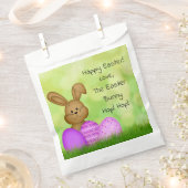 イースターパーソナライズされたバニーの好意バッグから フェイバーバッグ (クリップ留めされた状態)