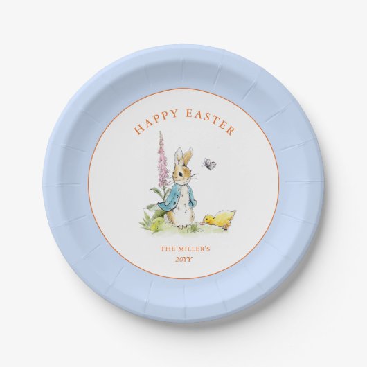 イースターパーソナライズされたバニーイースターブランチ ペーパープレート (正面)