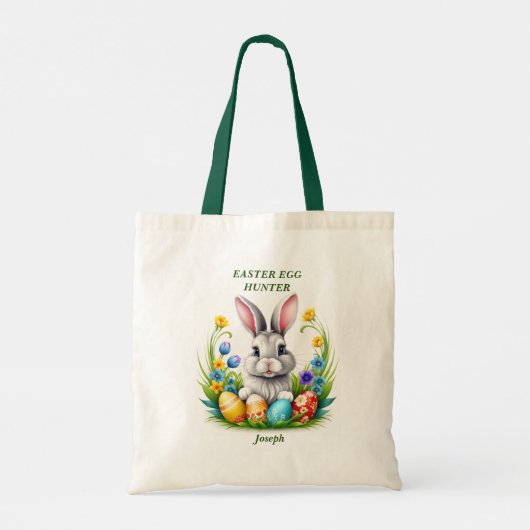 イースターパーソナライズされたバニーエッグ狩りトートバッグ トートバッグ (裏面)