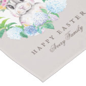 イースターパーソナライズされたバニーフローラリースファミリー ショートテーブルランナー (コーナー)