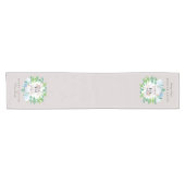 イースターパーソナライズされたバニーフローラリースファミリー ショートテーブルランナー (横)