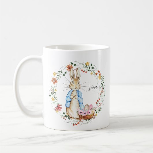 イースターパーソナライズされたバニーマグ コーヒーマグカップ (左)