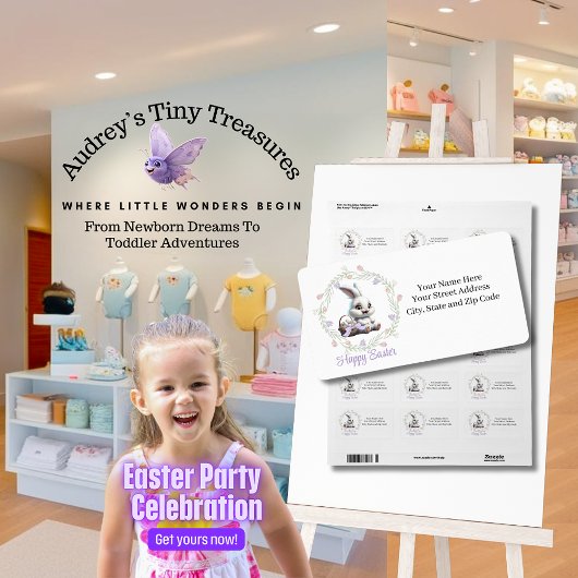 イースターパーソナライズされたバニー差出人住所ラベル ラベル